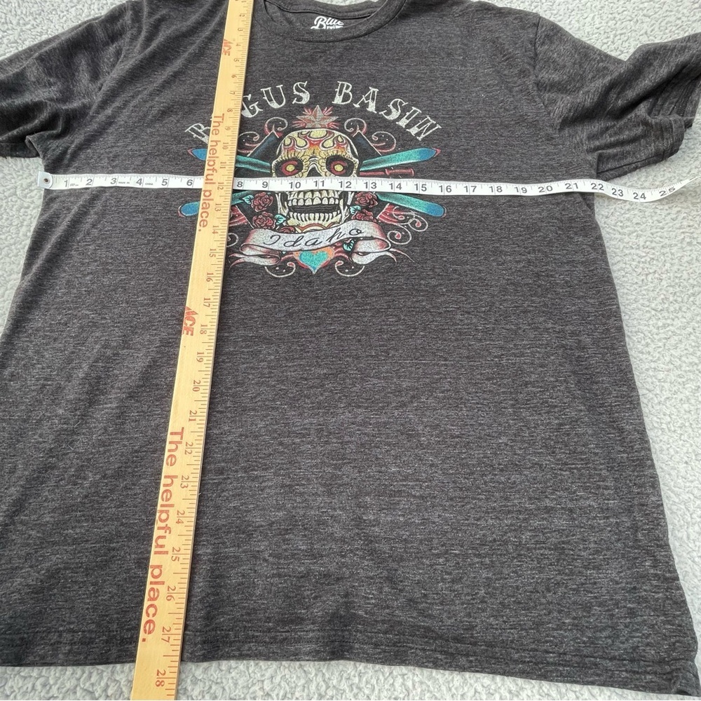 Blue 84 Shirts‎ Mens Large Grey Skull Face Print Hollowee Casual Unique comfort - Picture 7 of 10